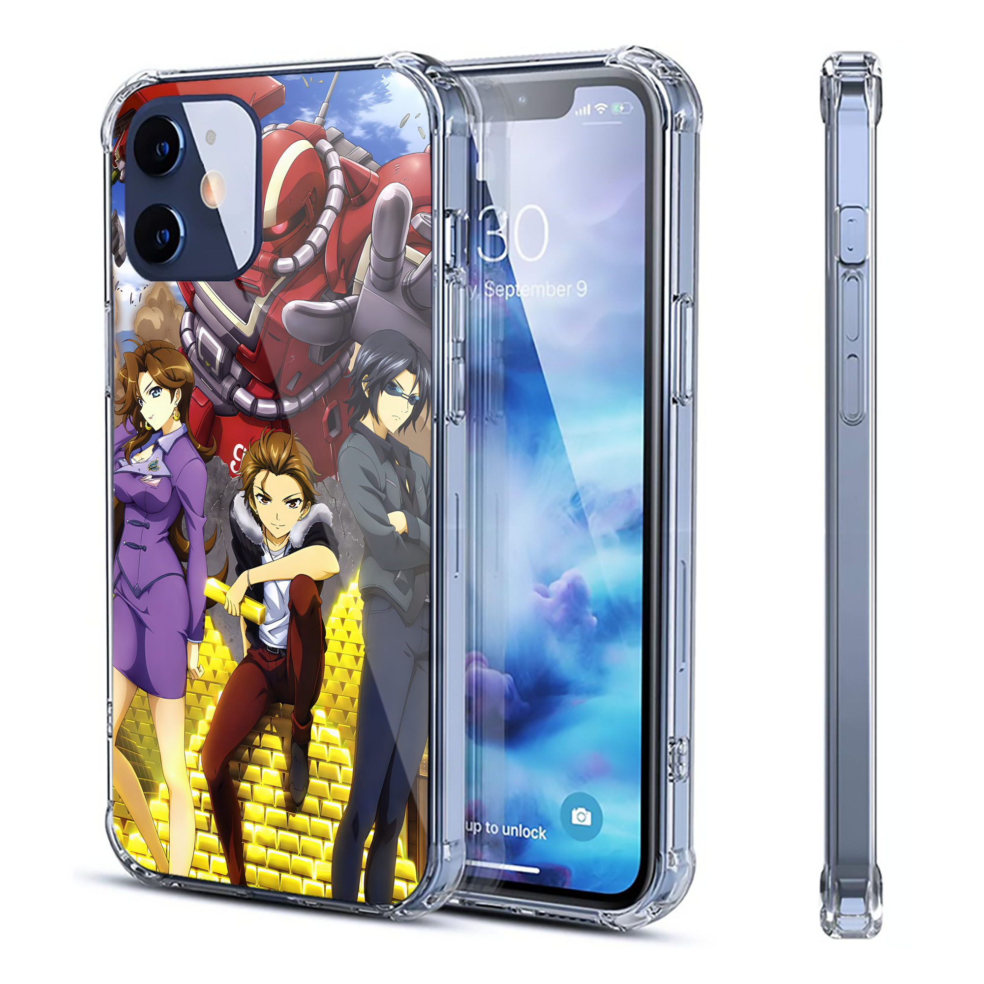（画像用） 機動戦士ガンダム Mobile Suit Gundam 【iPhone 12シリーズ対応】透明スマホケース（クリアソフトケース）